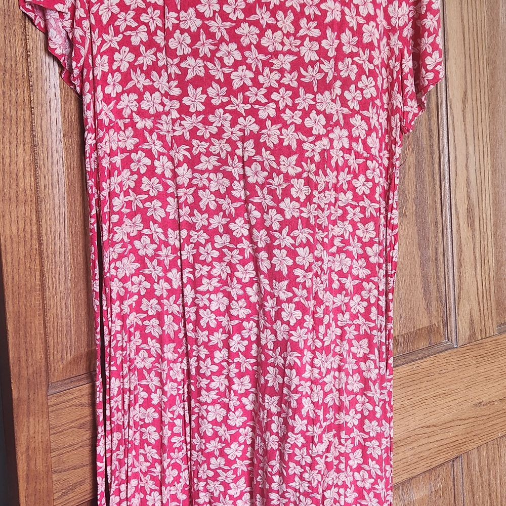 Floral Red Dress